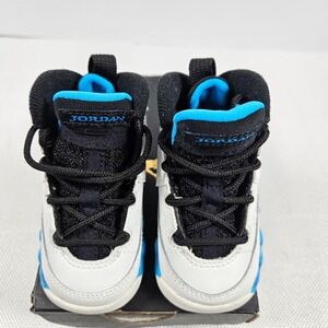 Jordan 9 Retro TD Summit White Black University Blue Shoes Size 3C Toddler